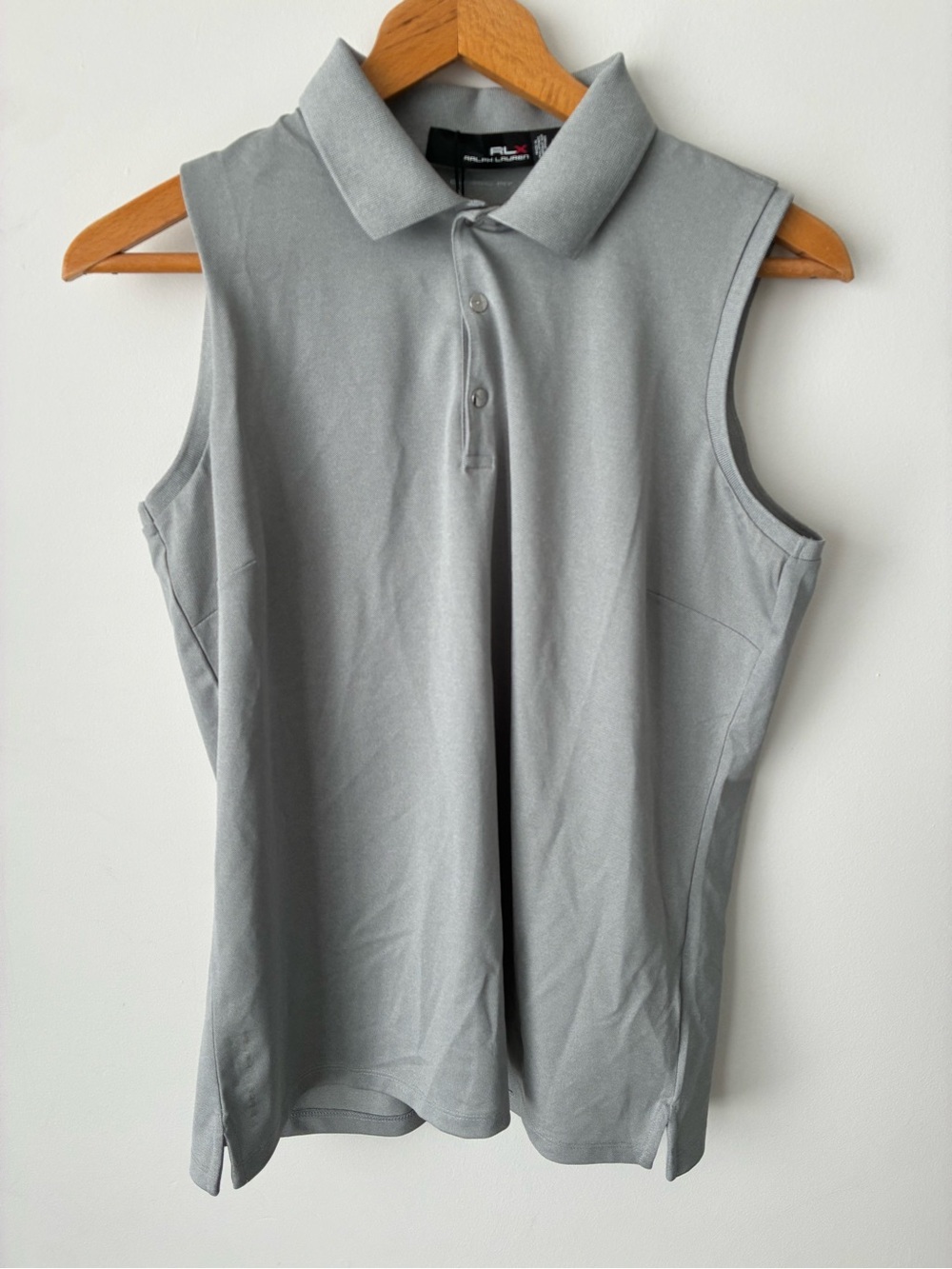 RLX Ralph Lauren Golf Polo Womens Large Sleeveless Gray Performance NWT